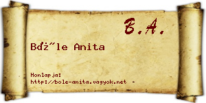 Bőle Anita névjegykártya